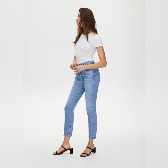 AGOLDE Riley High Rise Straight Crop in
Blur from Revolve - Picture 4 of 12